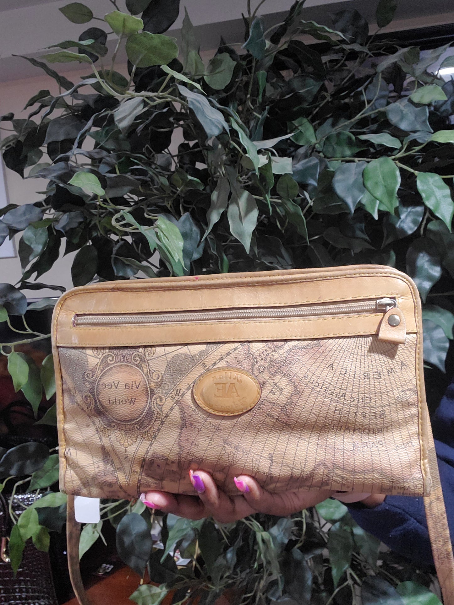 Vintage Map Crossbody