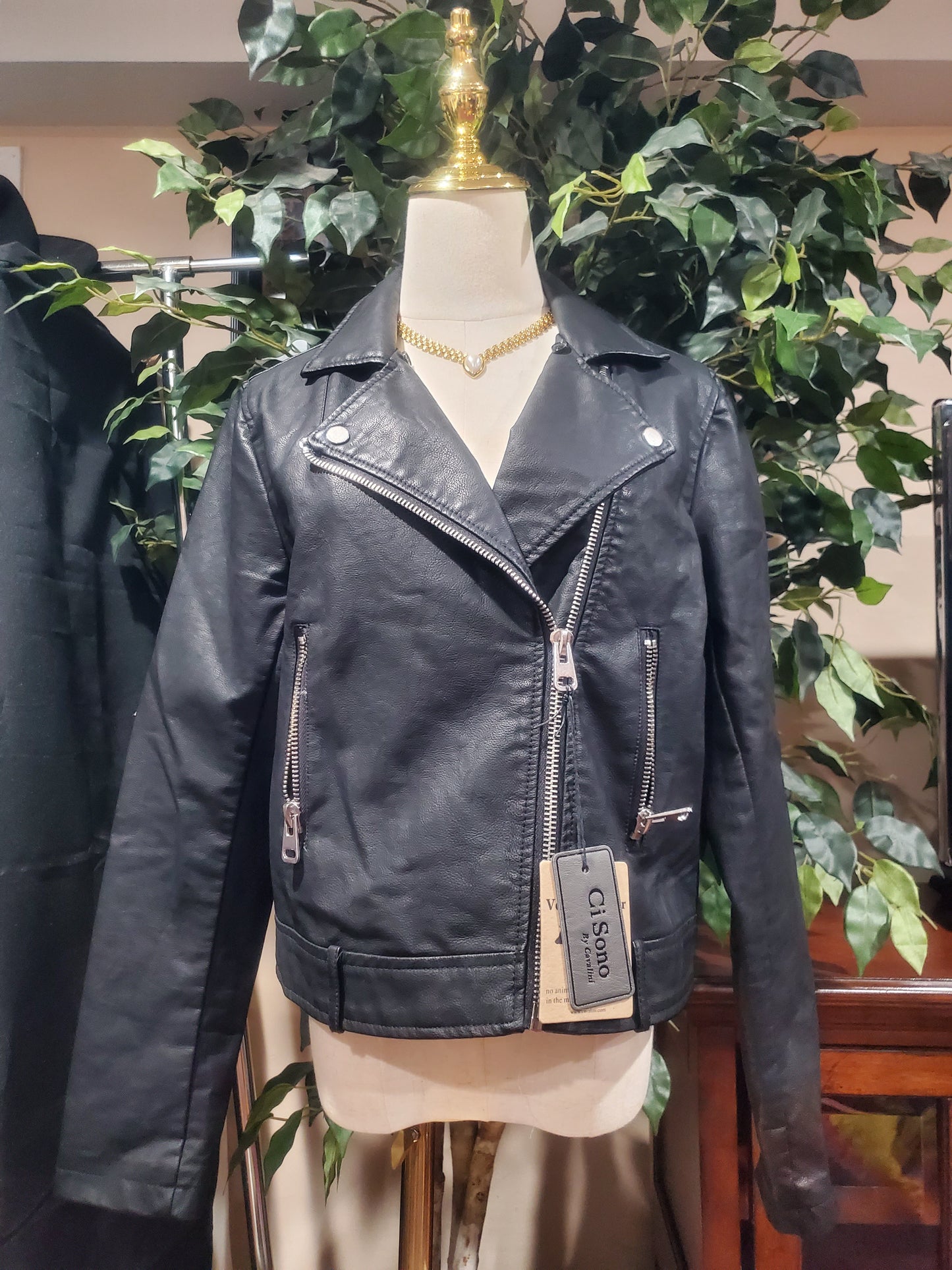 Vegan Leather Moto Jacket