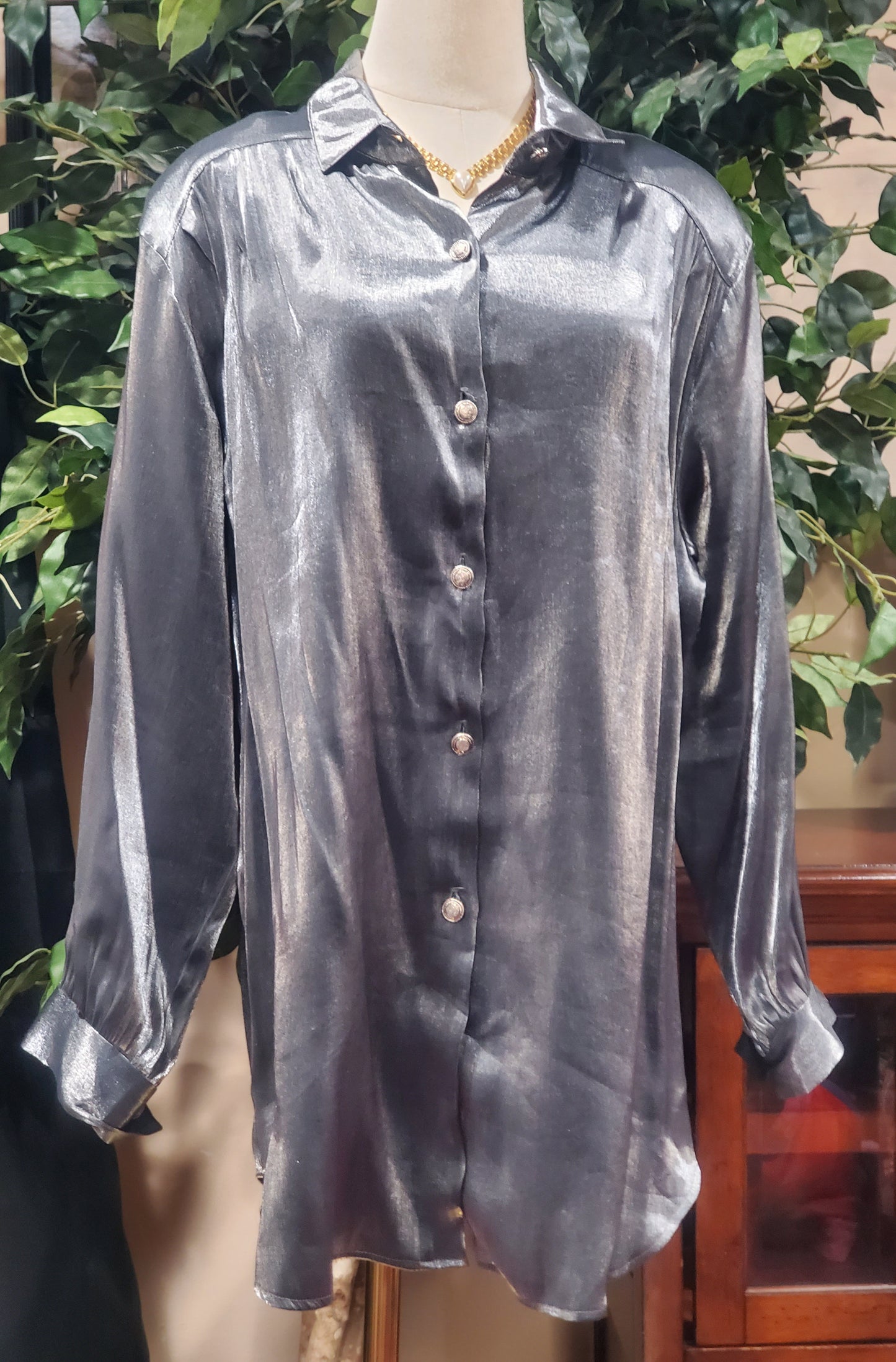 Silver Metallic Blouse
