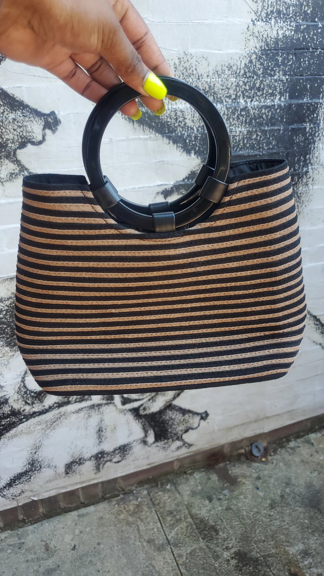 Black & Tan Striped Purse