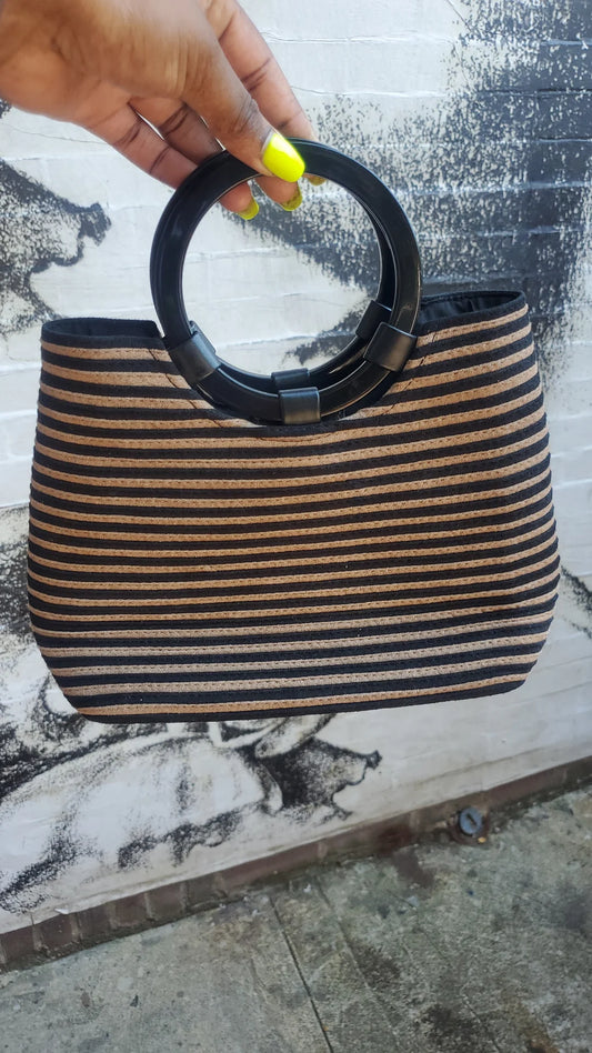 Black & Tan Striped Purse