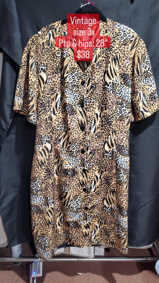 Animal print shift dress